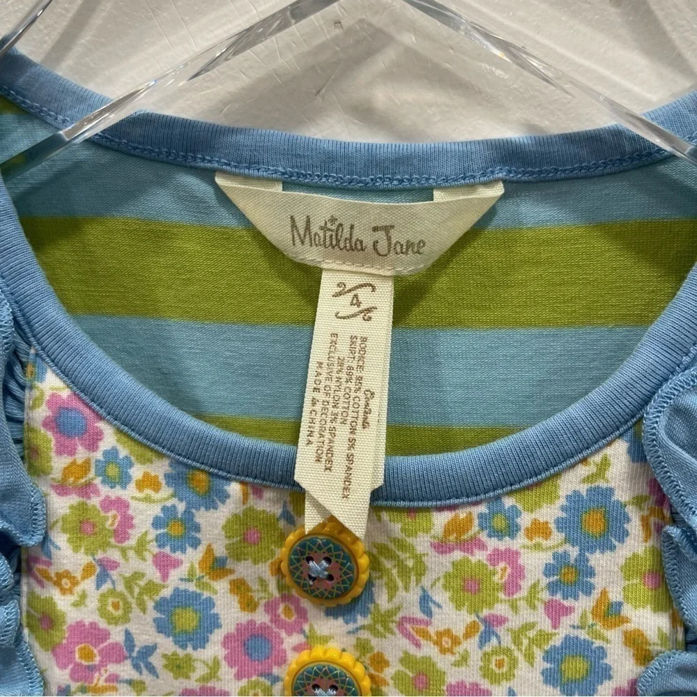 Matilda Jane Home Sweet Home Dress Size 4 Bib Ruffle Front
